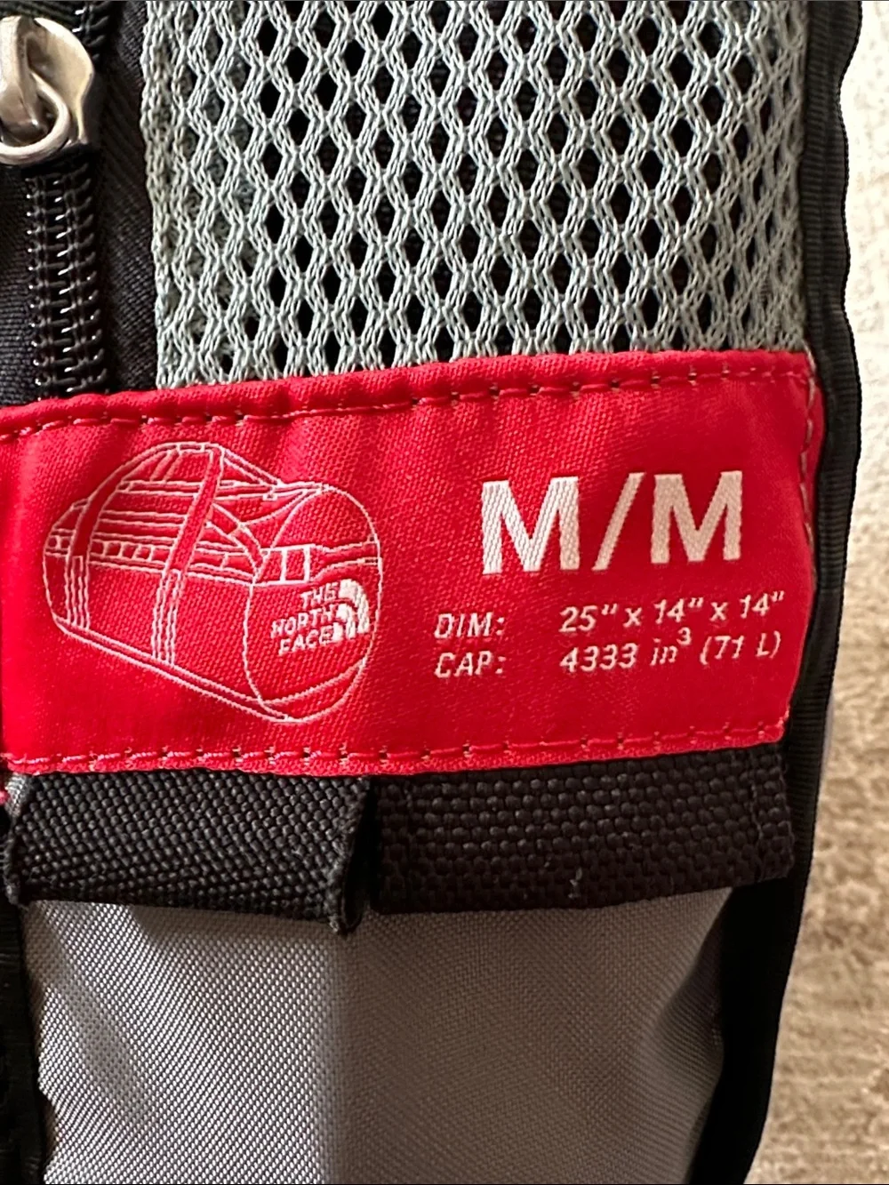 The North Face Medium Gilman Duffel. Goblinblue/Black. 71 liters. 25”x14”x14”